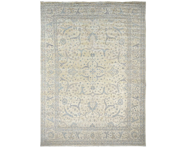 14x0 Zeigler Beige Afghan Hand Knotted Wool Area Rug